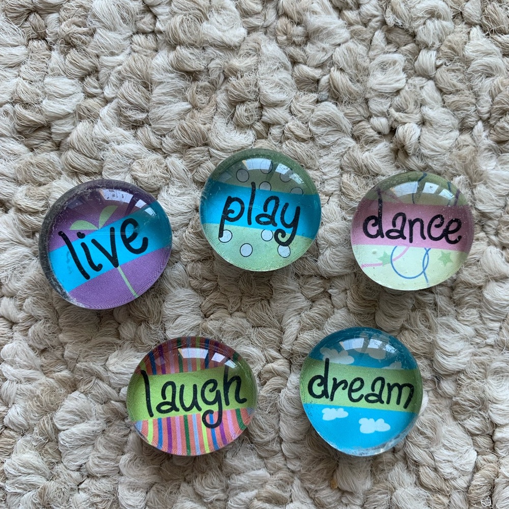 5 Motivational Designs Glass Cabochons magnets